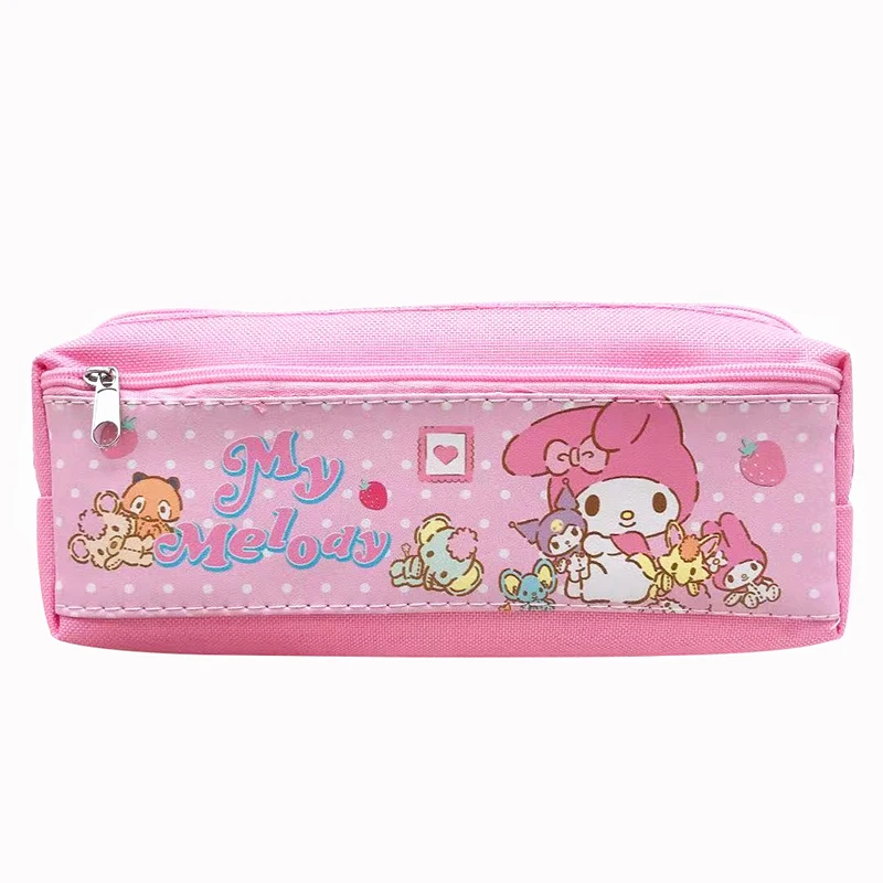 Piórnik Sanrio Kuromi Cinnamoroll melodia Pu Kawaii torba na długopis do kartonu szkolne materiały papiernicze pudełko przybory szkolne zabawki dla