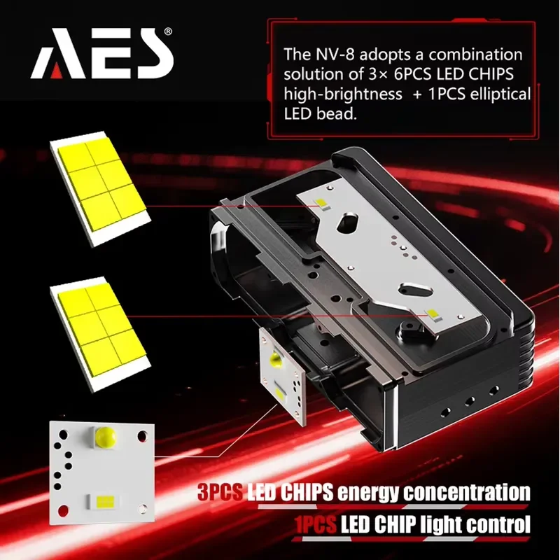 AES 10 Meters 1300LX Powerful Three Eyes Round Square Dual Beam Bi-led Projector LED Auxiliary Lens 90W for Auto Bumper