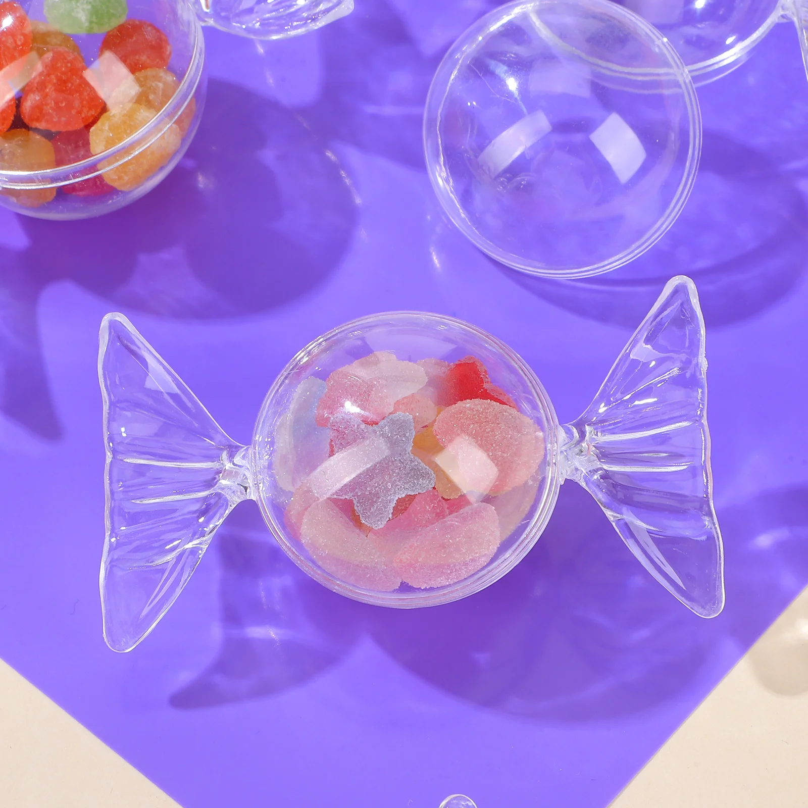 

12pcs Round Plastic Candy Box Creative Sweet Storage Case For Party Favors Wedding Shower Birthday Diy Decor Candy