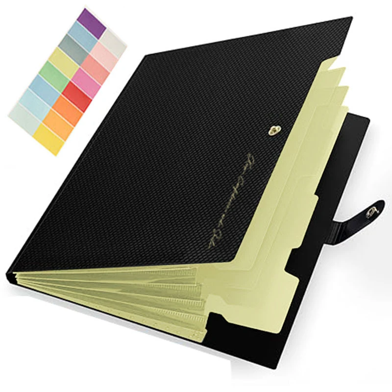 1PCS Expanding File Folder A4 Size 5 Pocket Folders For Documents Portable Paper Organizer For School Office Supplies