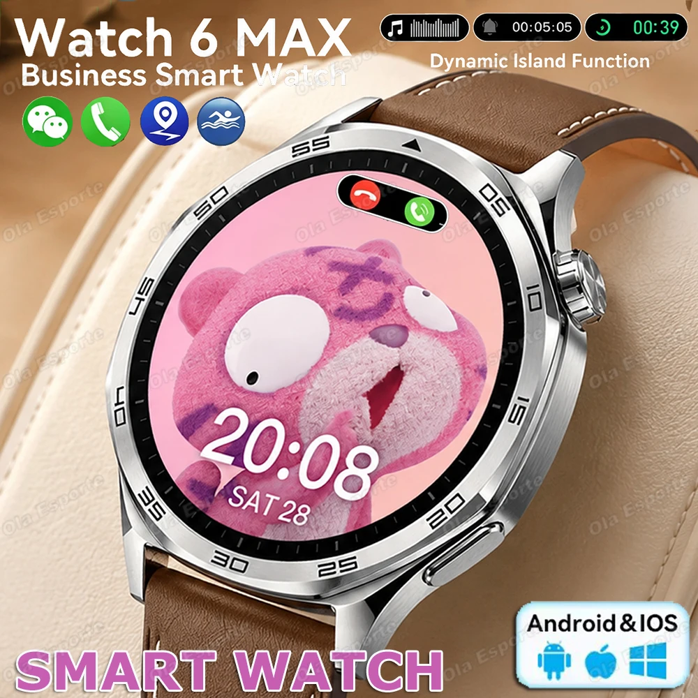 Neue Watch 6 Max Upgrade Smartwatch 2026 AMOLED Herzfrequenz Dynamic Island Schlafüberwachung HD Bluetooth-Anruf Sport-Smartwatch