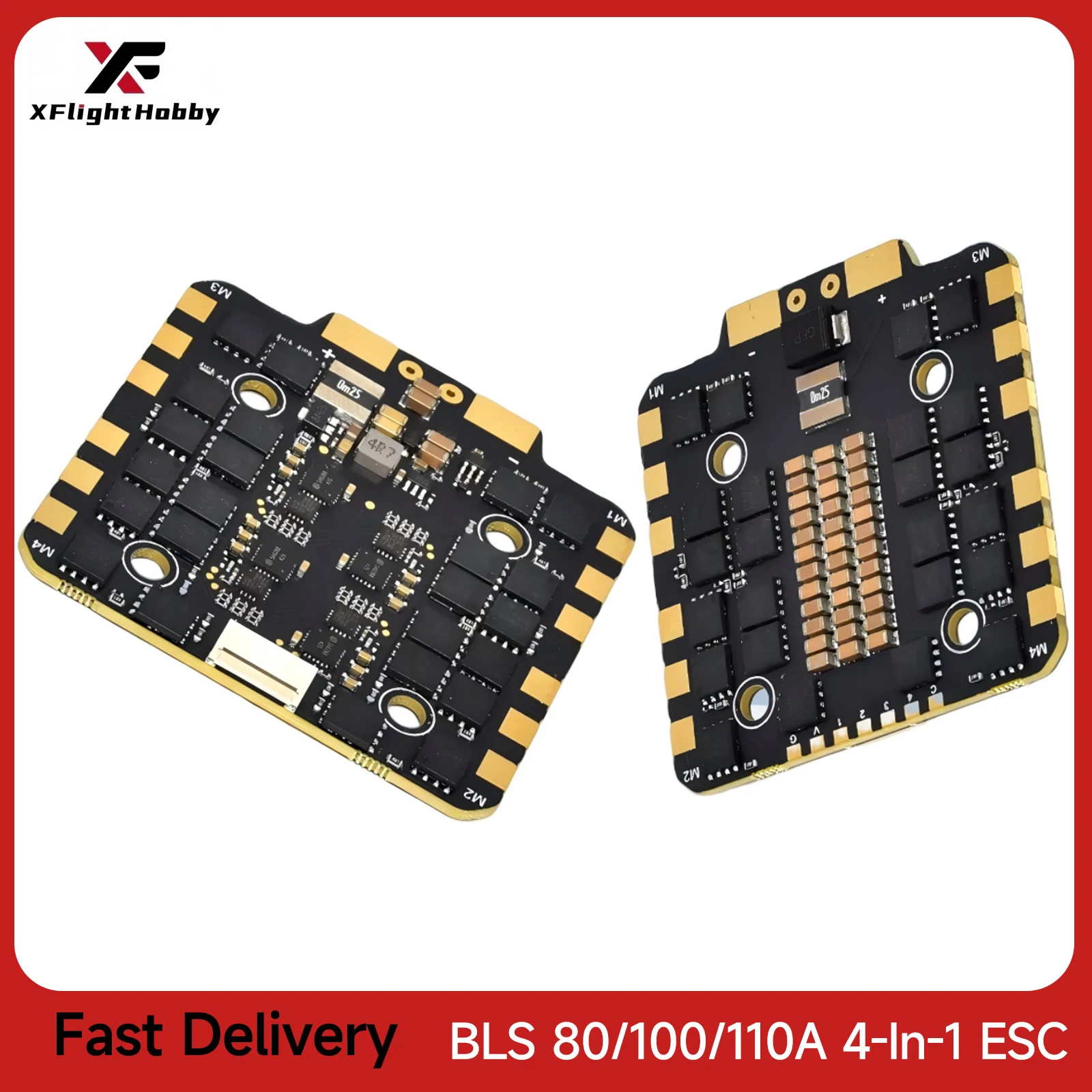 

XFlight Hobby BLHELI_S 80/100/110A 4-в-1 ESC 8-битный для дронов FPV, совместимый с LiPo батареями 3-8S, поддержка ШИМ DSHOT ONESHOT