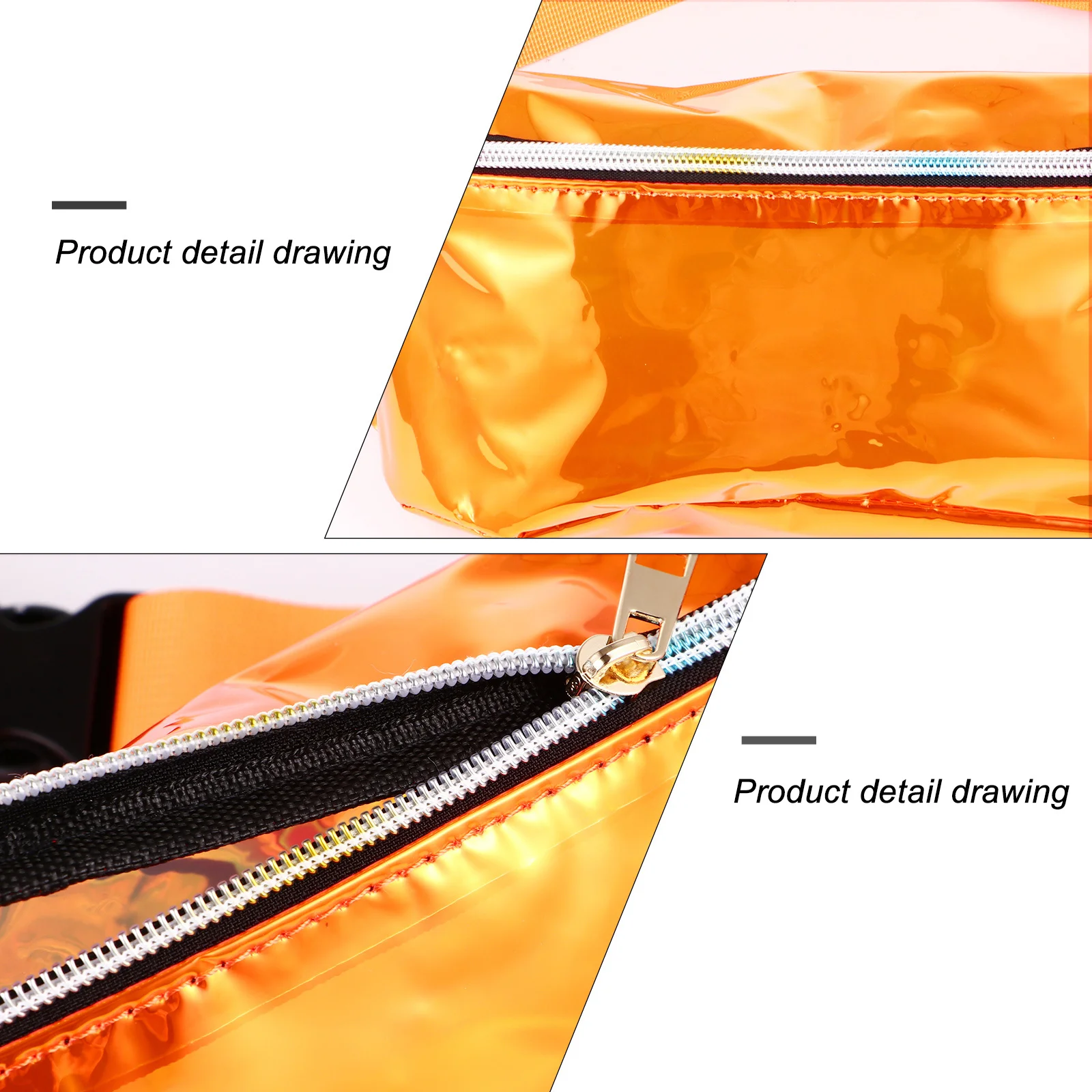 1Pcs Transparent PVC Chest Bag Waist Bag Women Fanny Pack Crossbody Adjustable Clear Waterproof Scratch Resistant