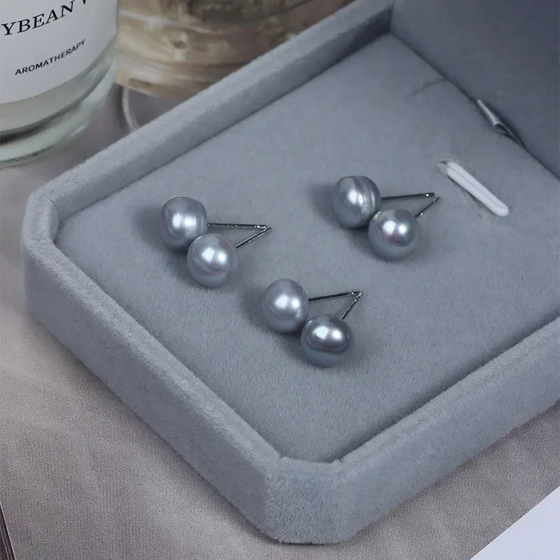 

Женские серьги-гвоздики из серебра 925 пробы, с натуральным жемчугом 7-8 мм