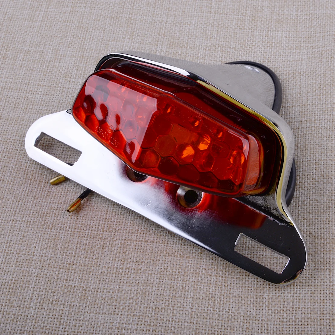 

Motorcycle Motorbike Rear Brake Tail Light Red Chrome LED Stop Running Lamp Mount Bracket fit for Honda Yamaha Suzuki Universal