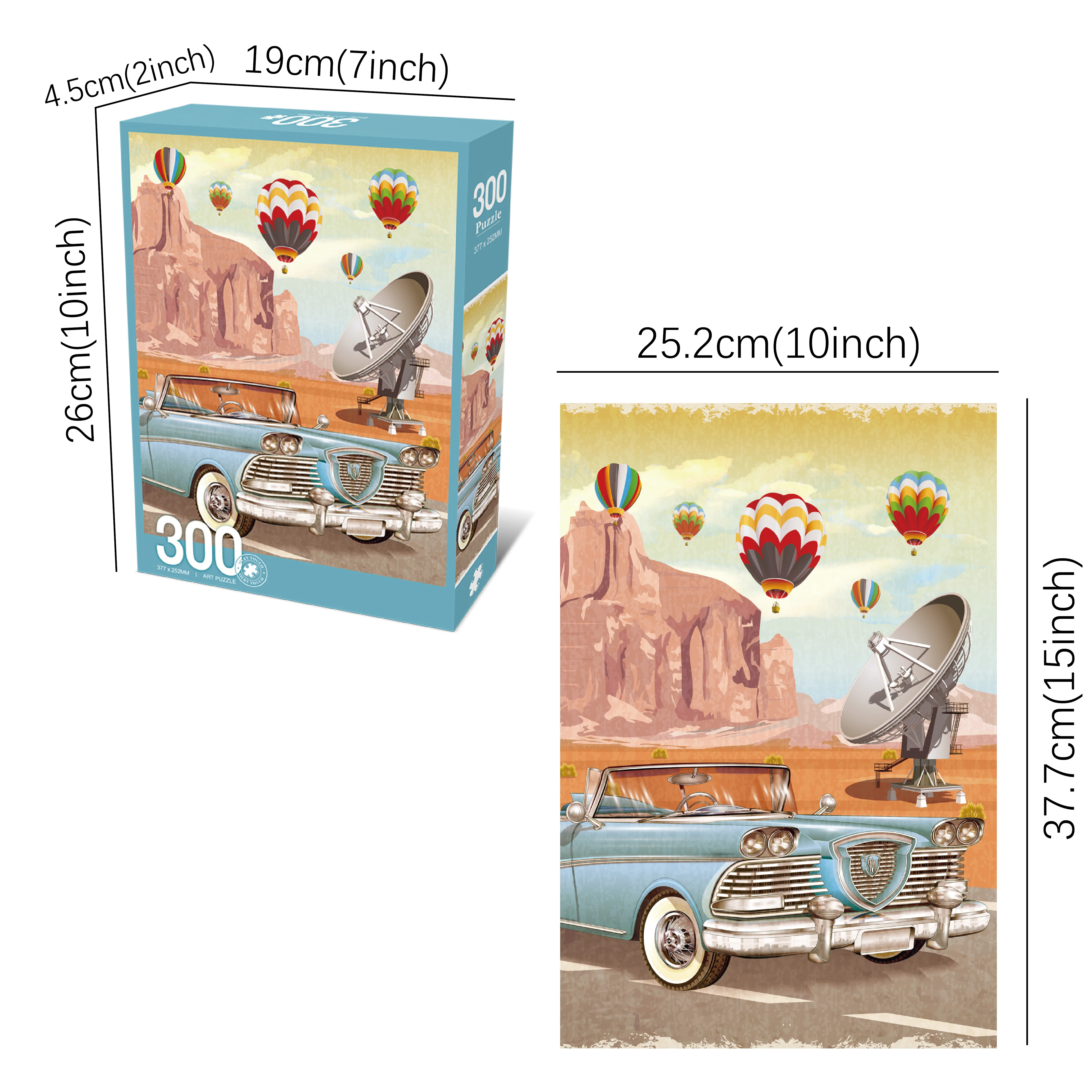 Legpuzzels voor volwassenen/kinderen 300 stuks Vintage auto Legpuzzels Families Games Speelgoed voor thuis Art Decor Puzzels 15 "x 10"