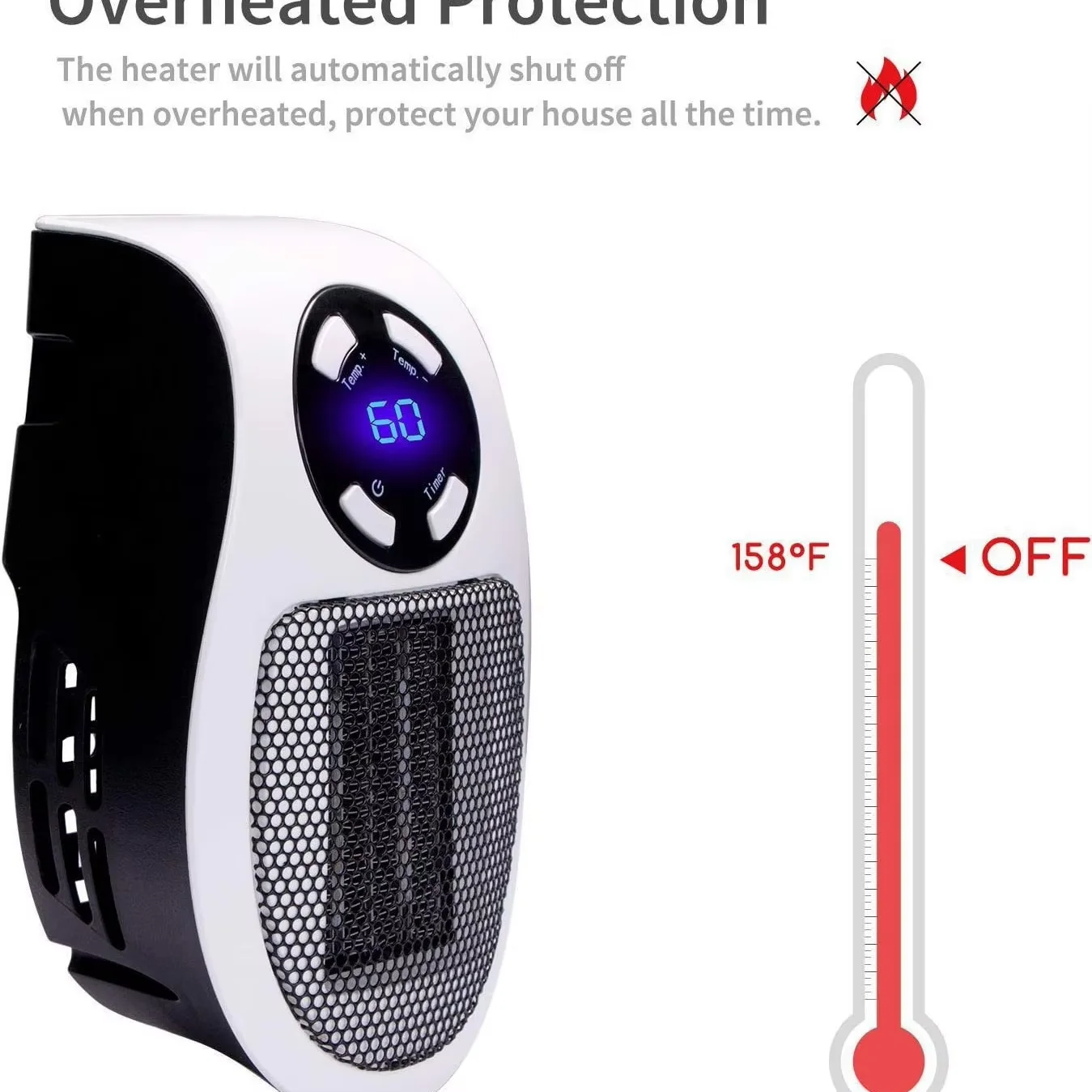 Portable Electric Fan, Quick Heating, Small Heater, Remote Control Heater, Wall Plug-In Room Heater, Multifunctional Artifact