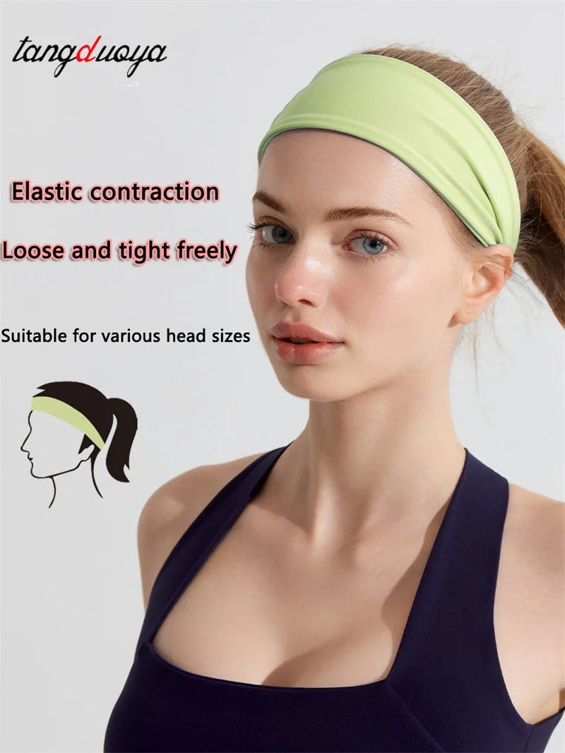 Elastic headband sports hair band women's antiperspirant sweat-absorbing running fitness yoga headscarf hair band men wide edge
