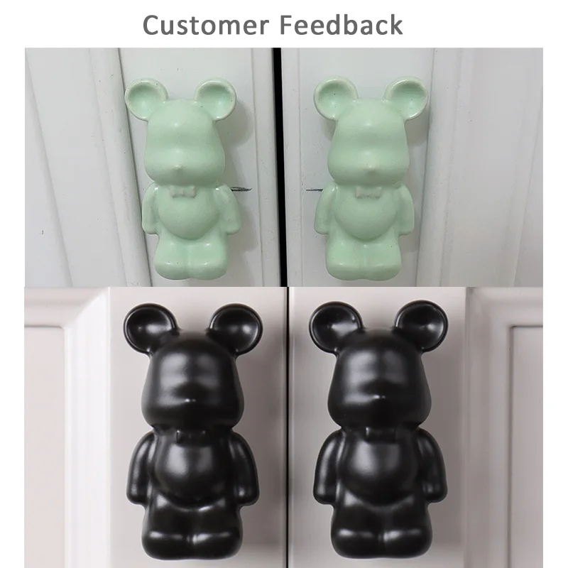 Violent Bear Cute Room Handles Cartoon Ceramic Drawer Single Hole Knobs Cabinet Handles Pulls Cabinet Door Handles