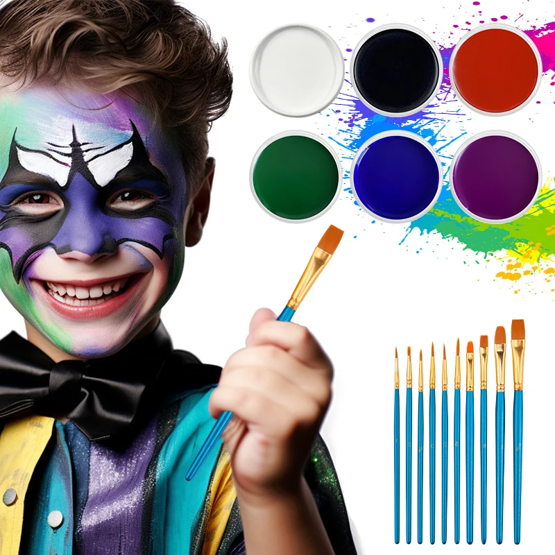 Peinture qualifiée ale et Linge professionnelle pour enfants, 15 couleurs, maquillage pour enfants, mascara d'extérieur pour Halloween