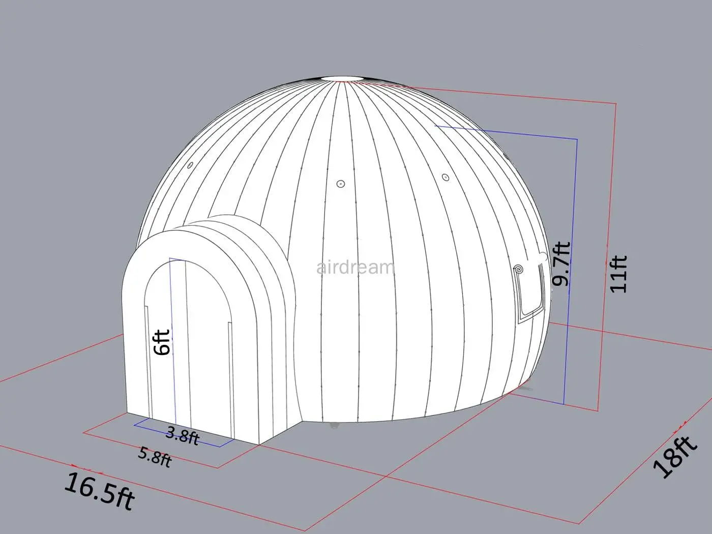 Custom 20/30ft DIA White LED Light Inflatable Igloo Dome Tent For Commercial Advertisement Wedding Camping Events with blower