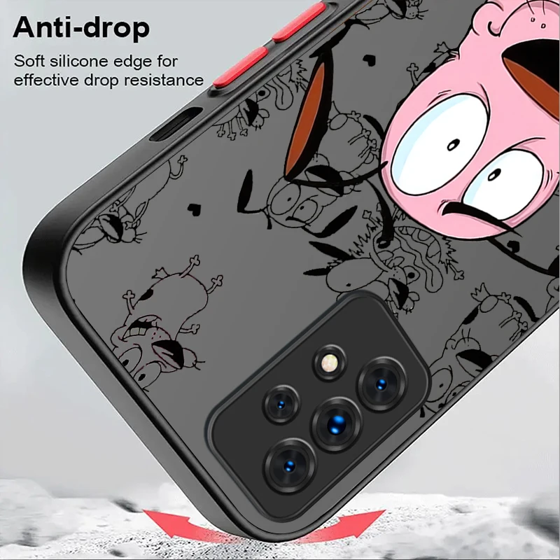 Cartoon Courages Cowardly Dog Case For Samsung Galaxy A54 A34 A24 A14 A13 A73 A23 A05 A05S A72 A52 A52S A32 A22 A12 A31 A51 A71