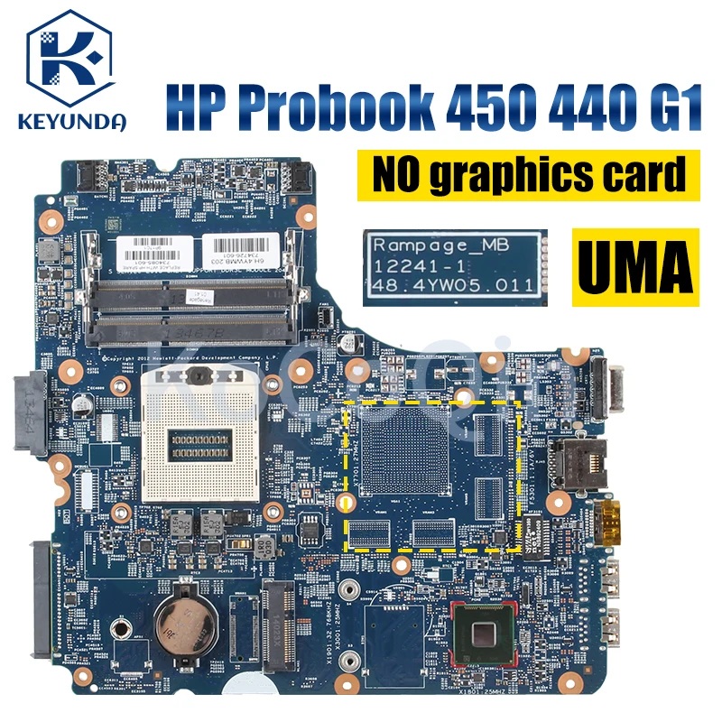 12241-1 12240-1 For HP Probook 450 440 G1 445 455 G1 Notebook Mainboard 734084-501 734725-001 722824-001Laptop Motherboard Test