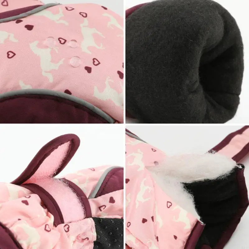 581F Sarung Tangan Anak Perempuan Laki-laki Sarung Tangan Ski Anak-anak Sarung Tangan Ski Tebal Hangat untuk Sarung Tangan Tahan