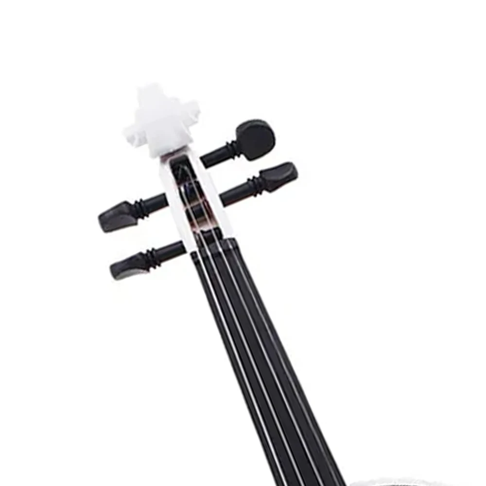 Violín blanco con estuche, arco, cuerdas, sintonizador, mudo, accesorios de puente de violín, juegos de violín, adecuado para principiantes, 4/4