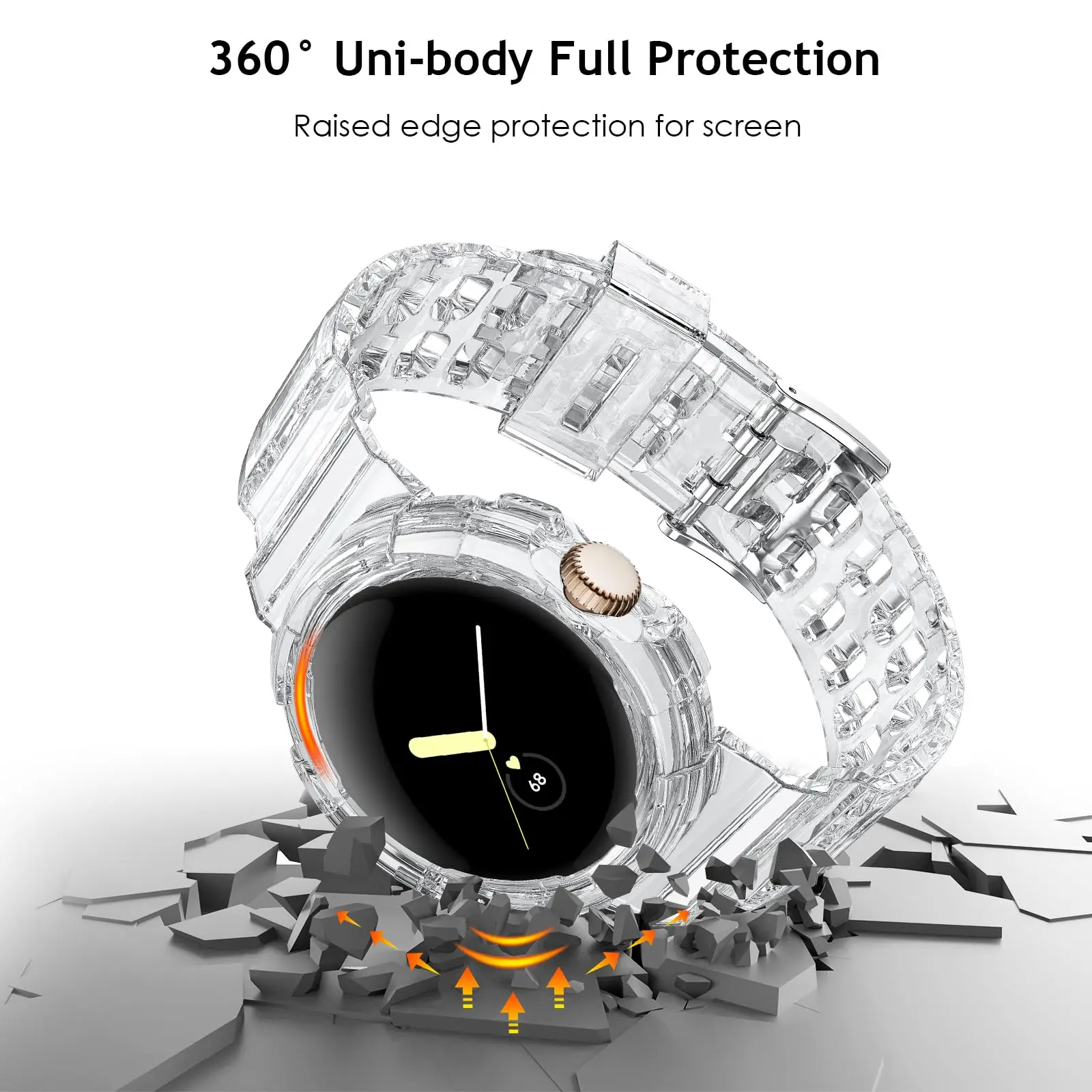 حافظة شفافة + حزام لساعة جوجل بيكسل 4 3 2 41 مللي متر ملحقات الرياضة Smartwatch لينة سوار من البولي يوريثان كوريا بيكسل حزام (استيك) ساعة