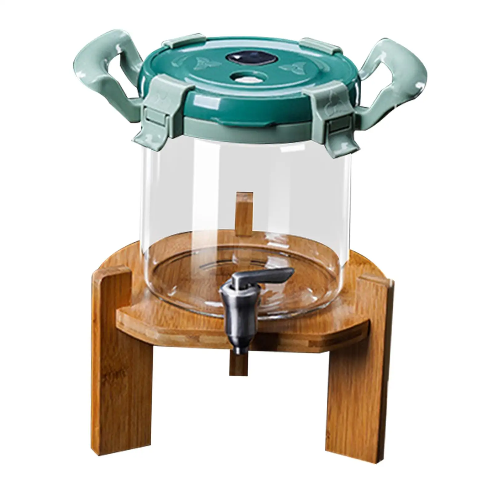 Glass Beverage Barrel Dispenser Juice Pitcher Airtight Jar with Cover Lemon Juice Glass Canister for Cooking Hot Cold Drinks