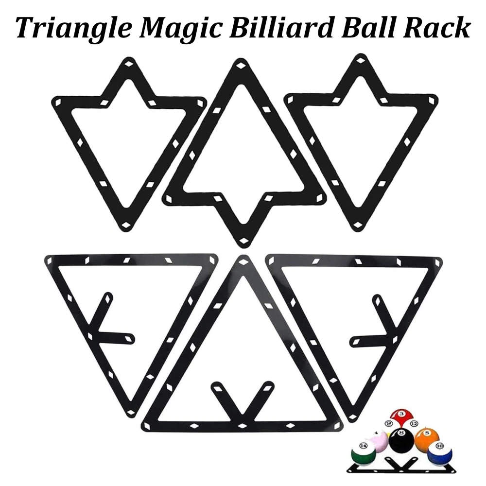 Estante de bolas mágicas de billar, triángulo de 8 bolas y 9 bolas, soporte de estante mágico redondo, hoja, mesa de billar, accesorios de posicionamiento de piscina