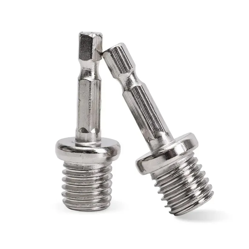 M10 M14 Hexagon Connecting Rod Adapter Drill Shank Drill Thread Angle Adapter Mill Handle Polishing Grinder Power Tools