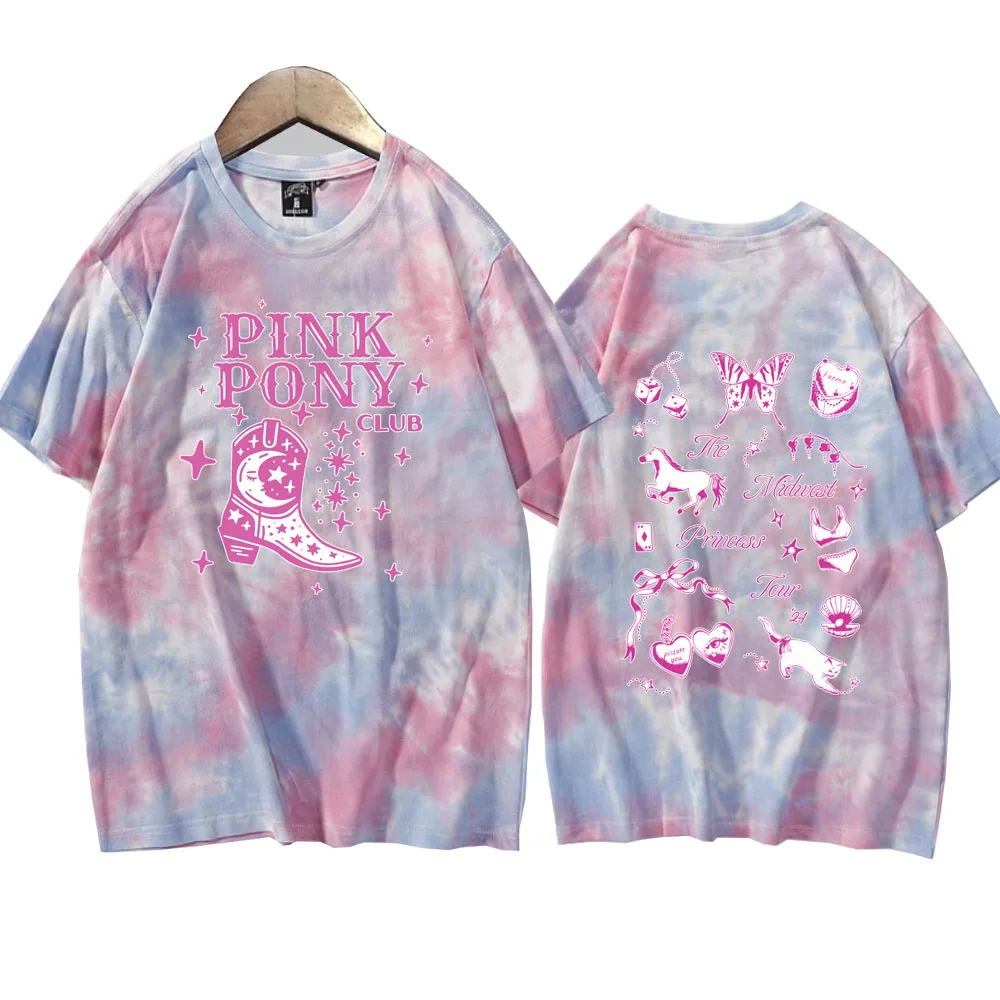 Chappell Roan The Midwest Princess Tour 2024 Tie Dye Camicie Girocollo Manica corta Uomo Donna T-shirt