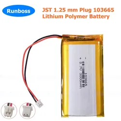 1-2pcs JST 1.25 mm Plug 103665 Lithium Polymer Battery 3.7V 3000mAh For Open source console Miyoo Mini Plus Game machine battery