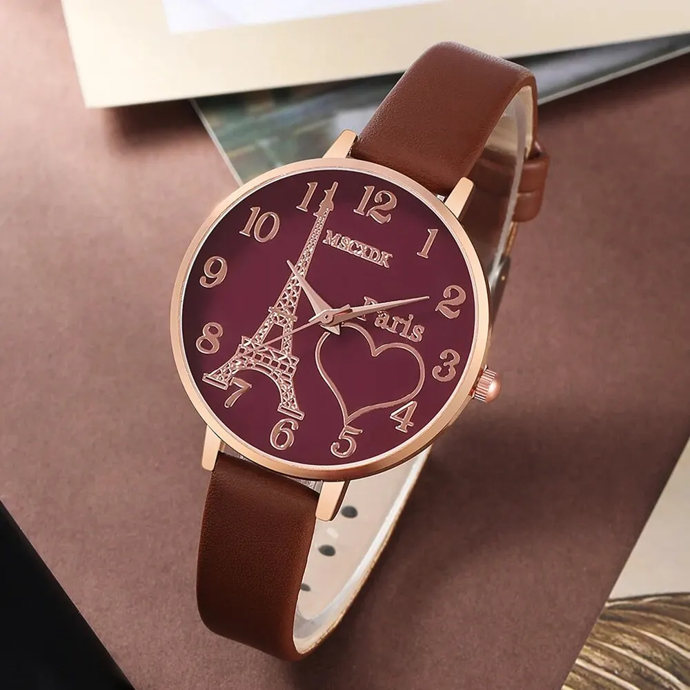 3PCS Set Women Casual Leather Watches Quartz Wristwatches & Ladies Simple Wallet Glasses Sunglasses Dress Clock Montre Femme