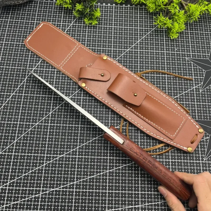 프리미엄 야외용 고경도 직선 나이프 캠핑용 목재 절단 사냥 다기능 날카로운 생존 나이프