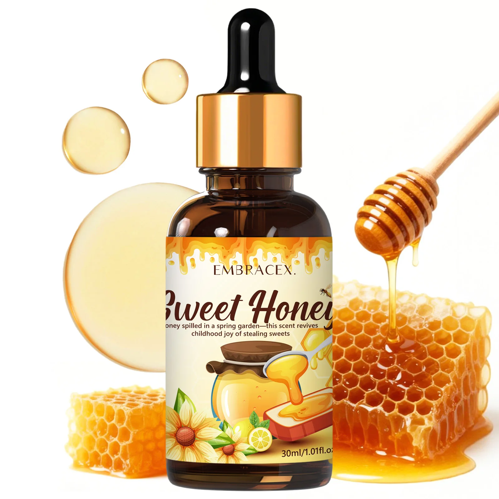 

30ml Honey Essential Oil Long Lasting Sweet Fragrance Body Oil Skin Care Massage Relaxation Holiday Gifts For Friends