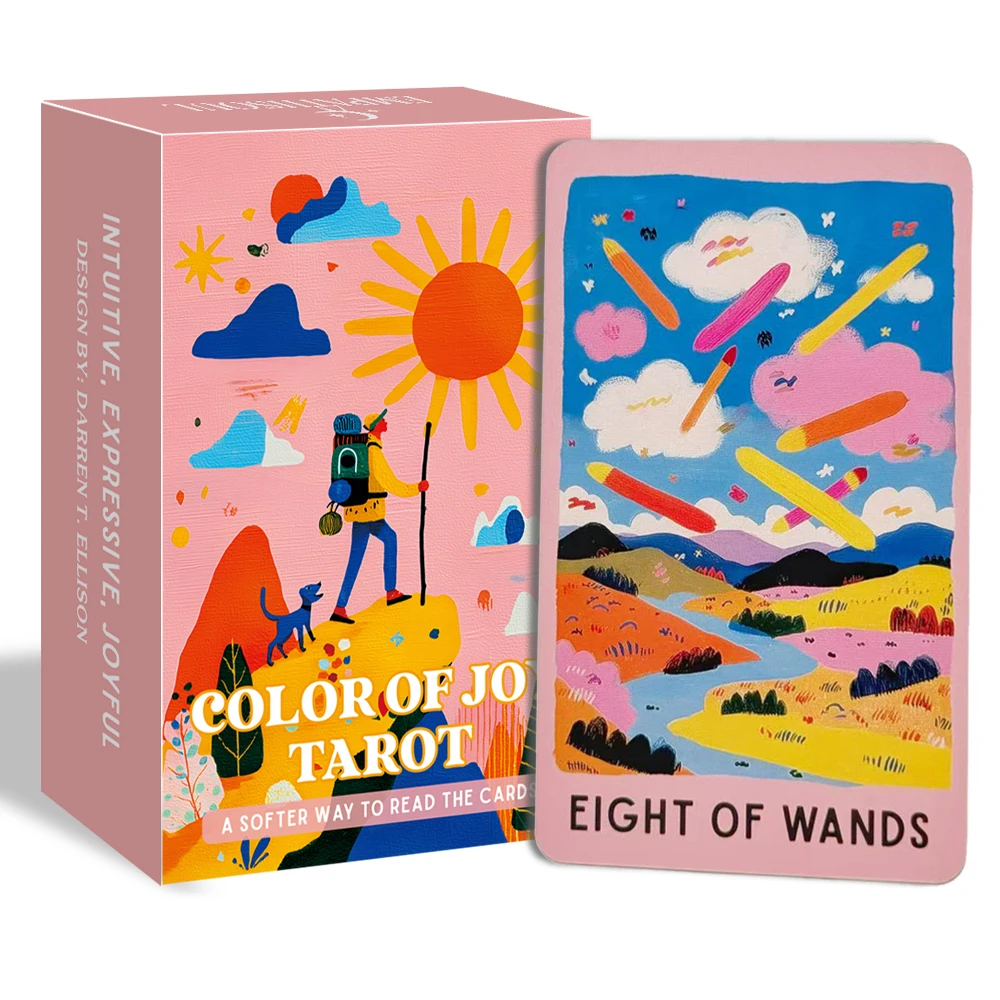 

78 Original Tarot Cards with Guidebook, Color of Joy Tarot, Modern Illustration Design, Divination Tool, Card Games, 12*7cm, 14+