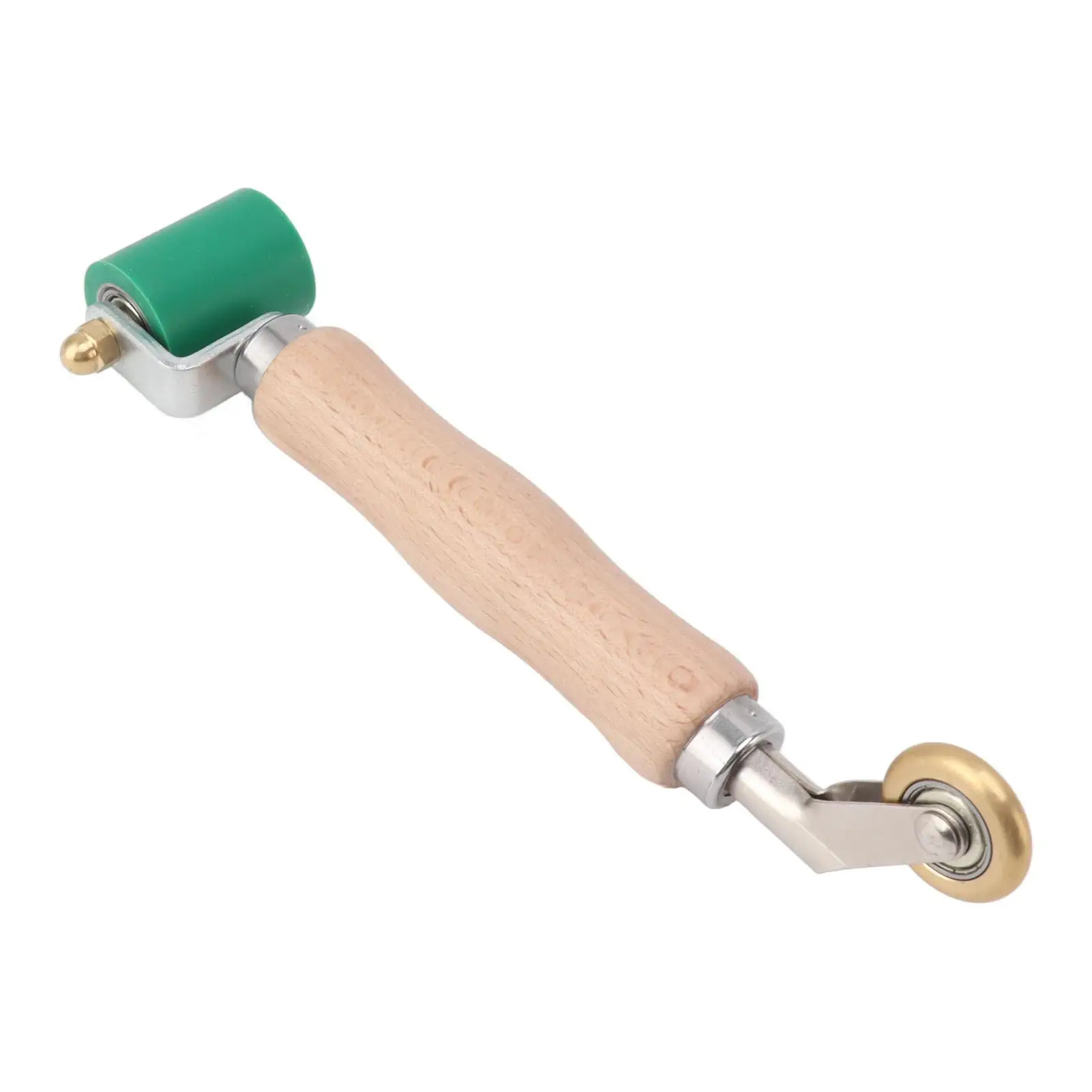 

40mm Silicone Seam Roller with Brass Wheel & Wood Handle - Dual Use for Wallpaper, for pvc & TPO Welding