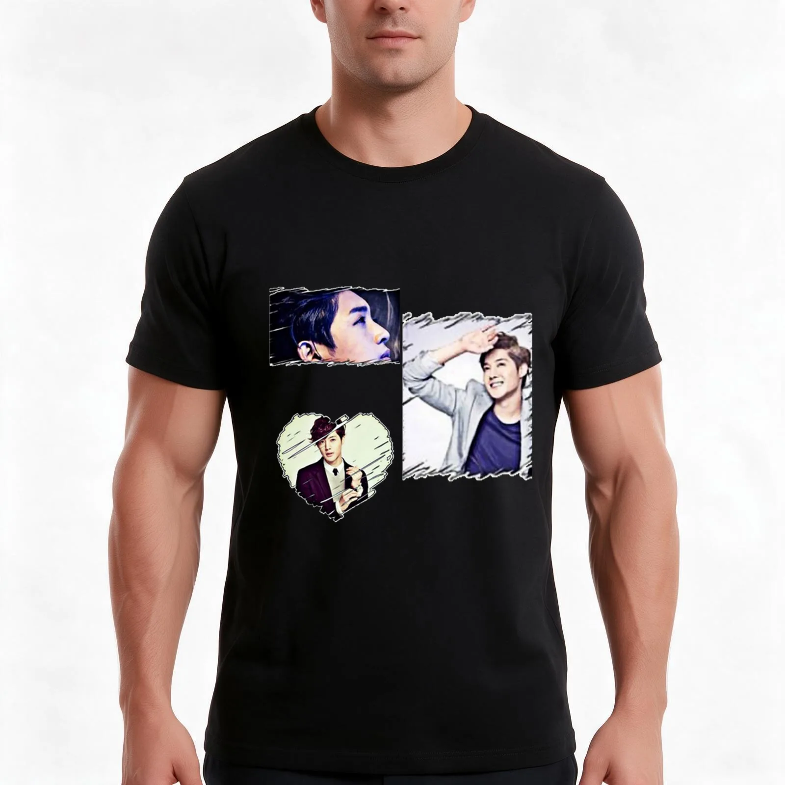 Kim Hyun joong T-Shirt, Summer Casual Cotton Tee, Oversized Streetwear Tops, Vintage Graphic Print, Loose Fit Short Sleeve