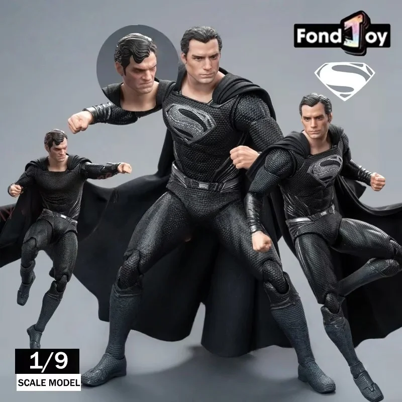Genuine FondJoy Black Superman 2.0 Action Figure DC Zack Snyder'S Justice League Figures 1/9 Super Man PVC Model Doll Toy Kid