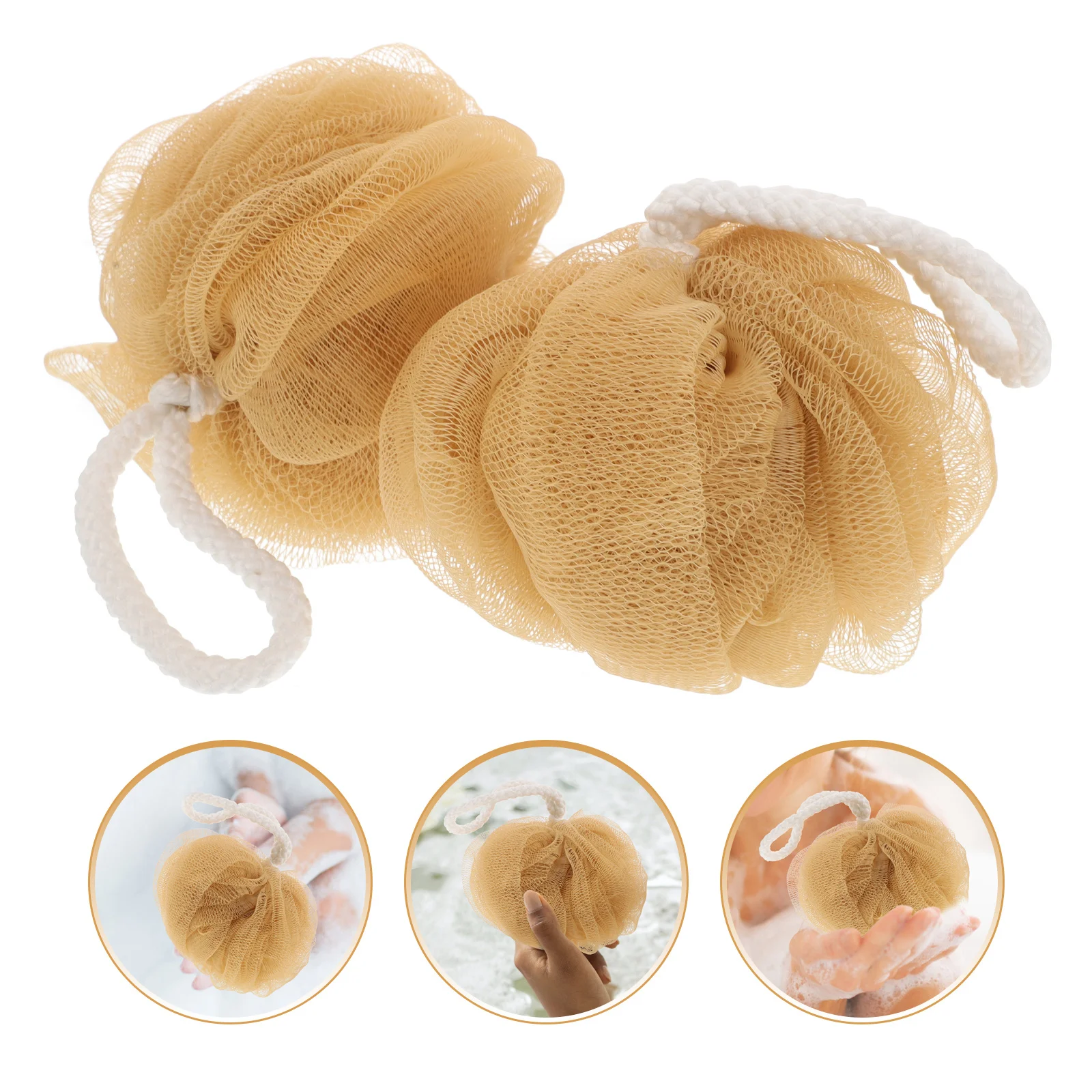 

2Pcs Premium Lantern Style Bath Ball Soft Foaming Mesh Flower Shaped Body Scrubber for Shower Spa Bathing Tools