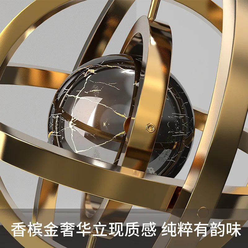 Глобус орнамент металлическая текстура элитный свет роскошная гостиная украшение дома кабинет офис настольные поделки