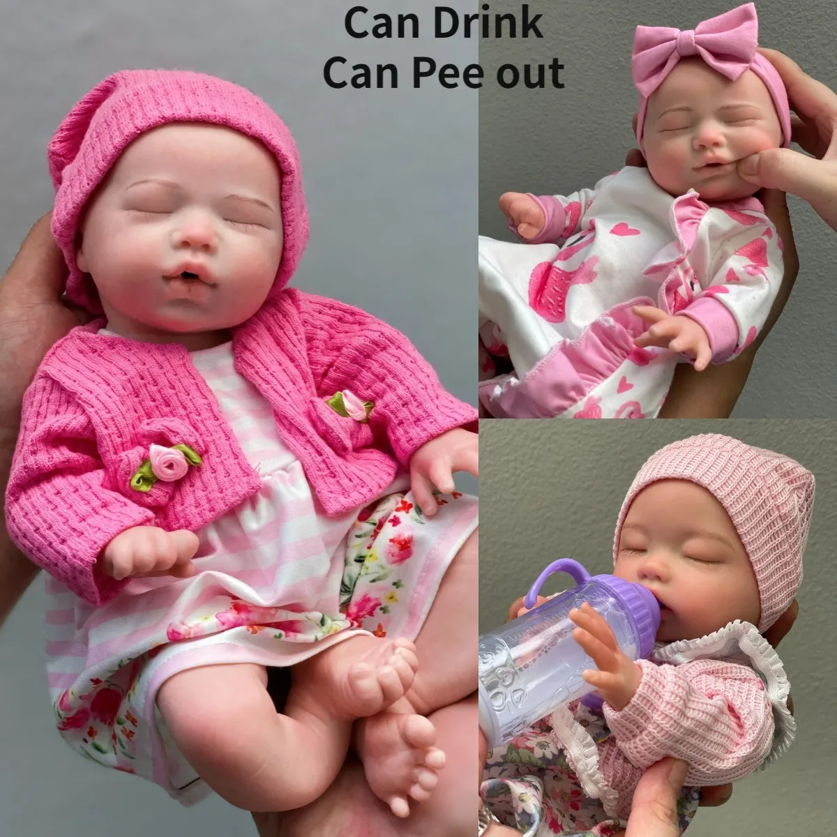 

13.7 Inch Handmade Silicone Reborn Girl Baby Doll Handmade Soft Touch Bebe Newborn Baby Doll For Children Birthday Gifts