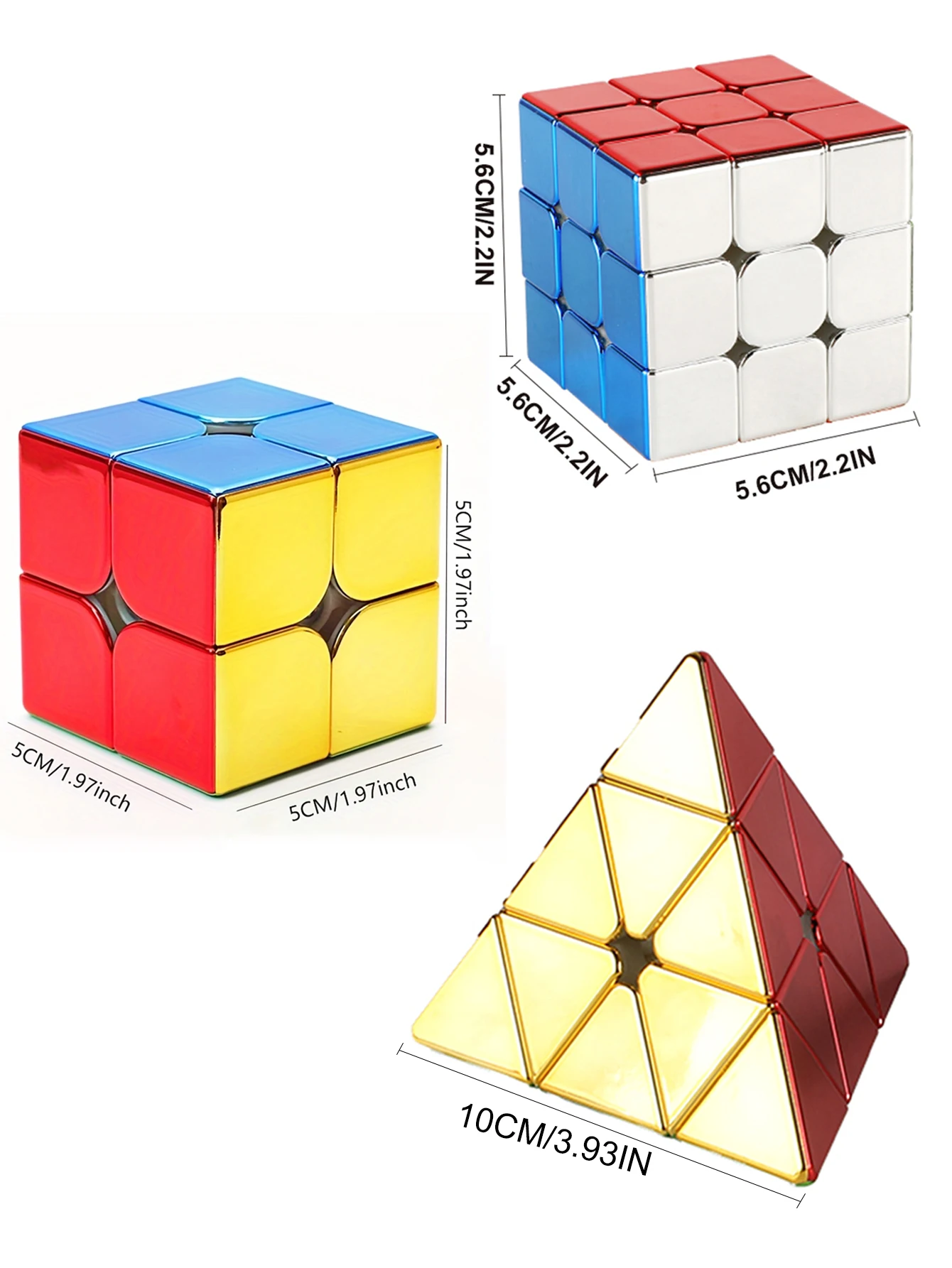 SENGSO Speed Cube 2x2x2,3x3x3, Pyramide Phantomfarbe, Aufkleberloser Zauberwürfel, professioneller Wettkampfwürfel, Lernspielzeug für Kinder – Detail 5