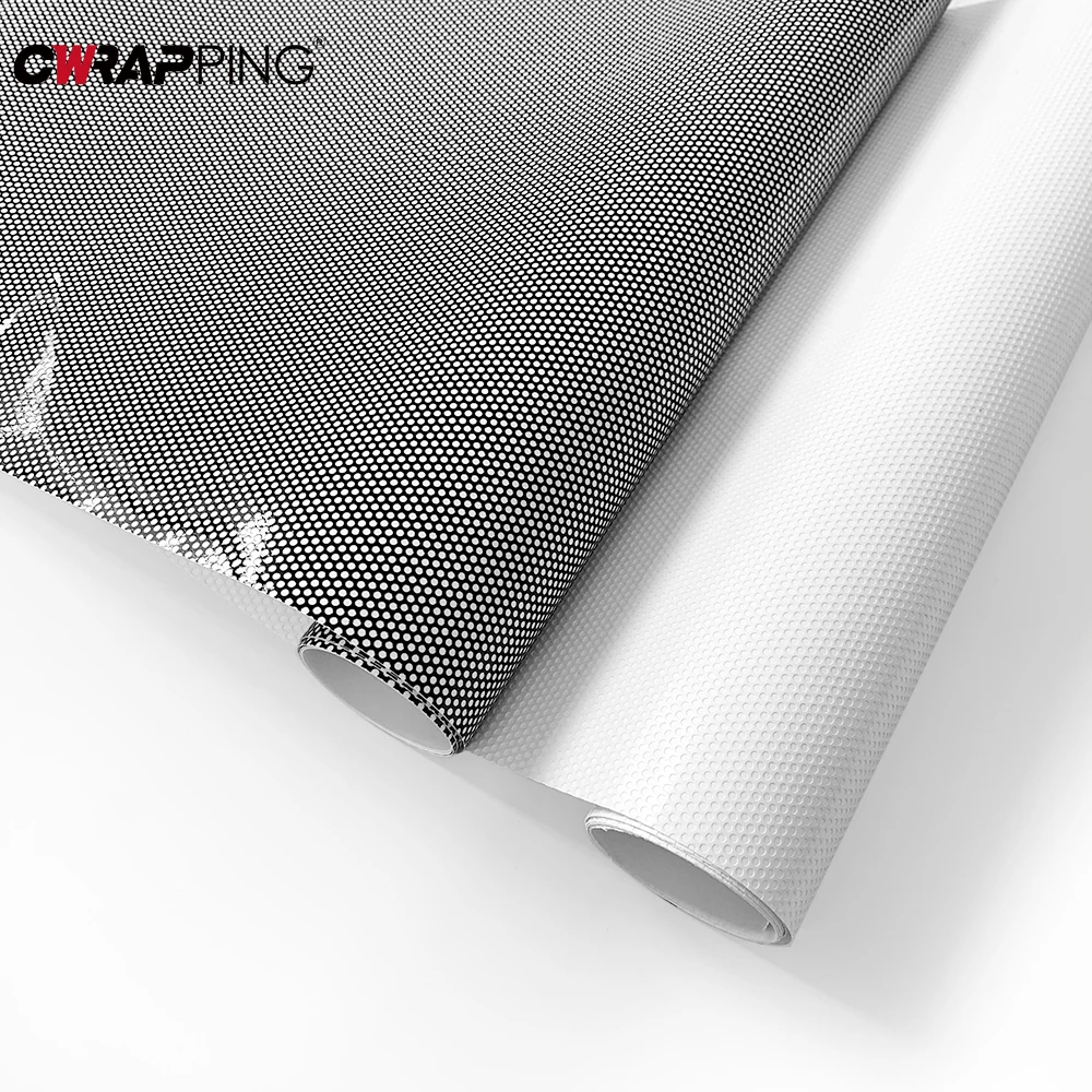 

One Way Perforated Film Self Adhesive Suitable for Cars Headlight Tint Perforated Black Vinyl Film Stickers Privacy Window Film
