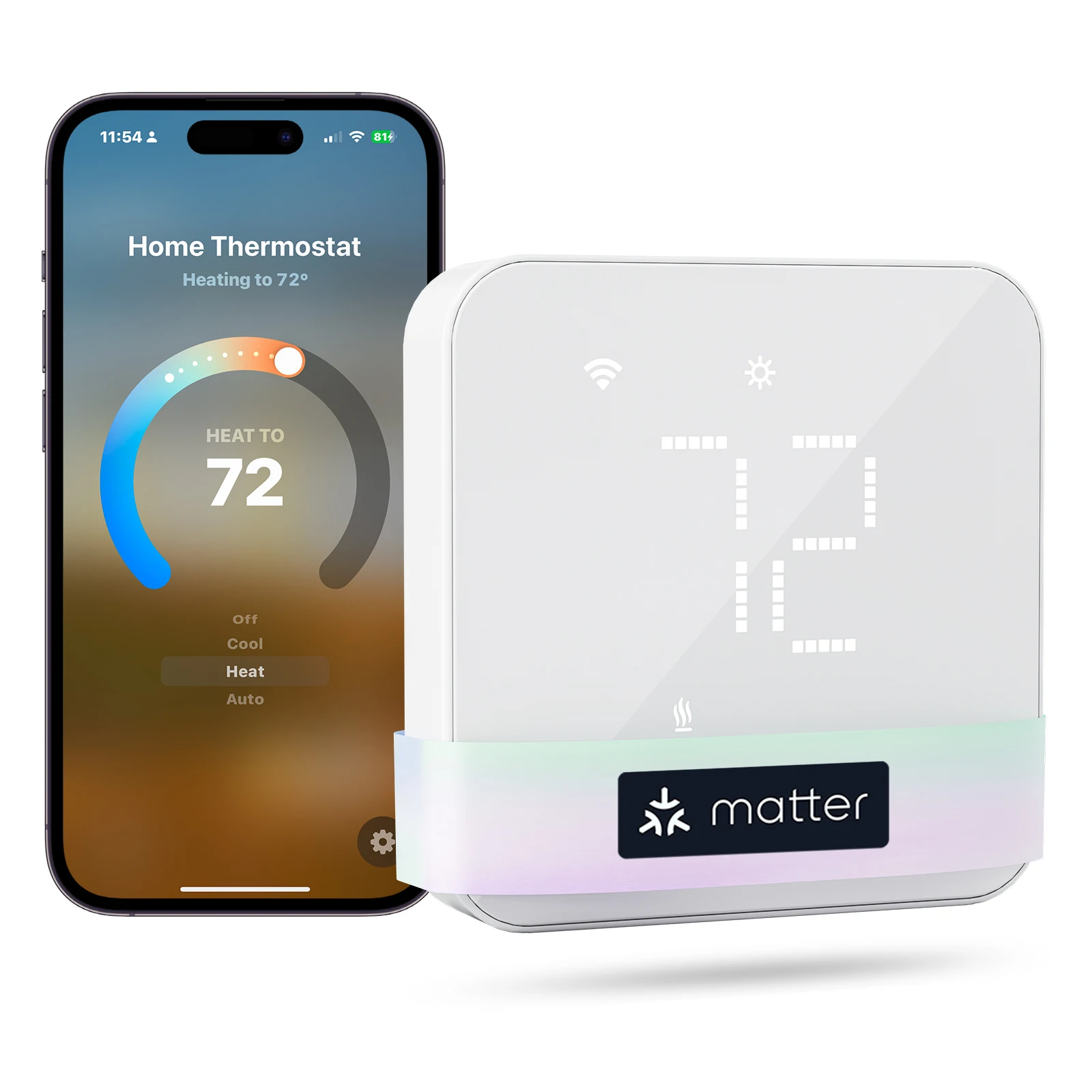 

Meross Matter Smart US 24V Wi-Fi Thermostat MTS300 Compatible Heating and Cooling Systems Shipping from US
