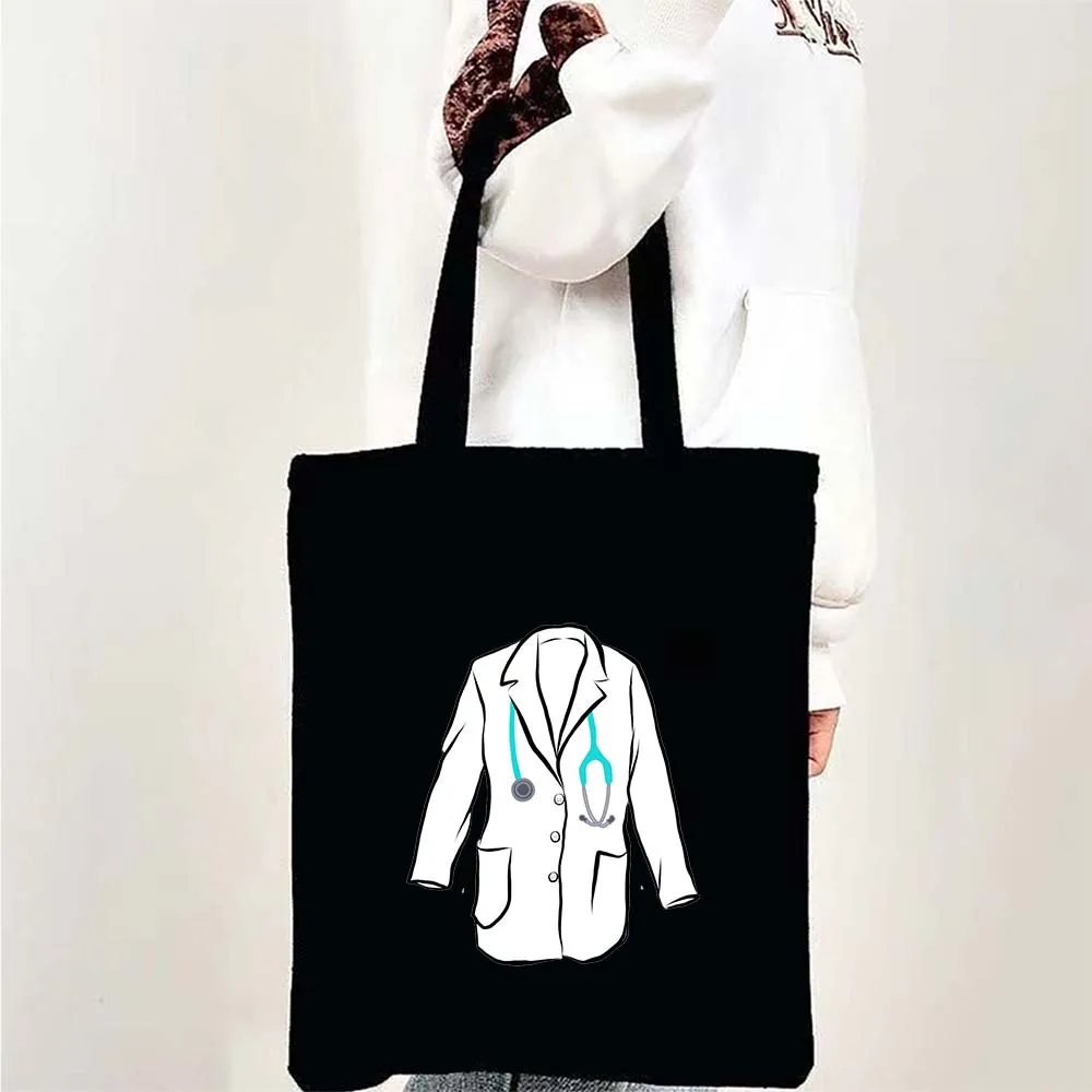 Medicina salud corazón cerebro Doctor enfermera médico Cruz Floral estetoscopio hombres mujeres hombro bolsas de lona bolsos de compras