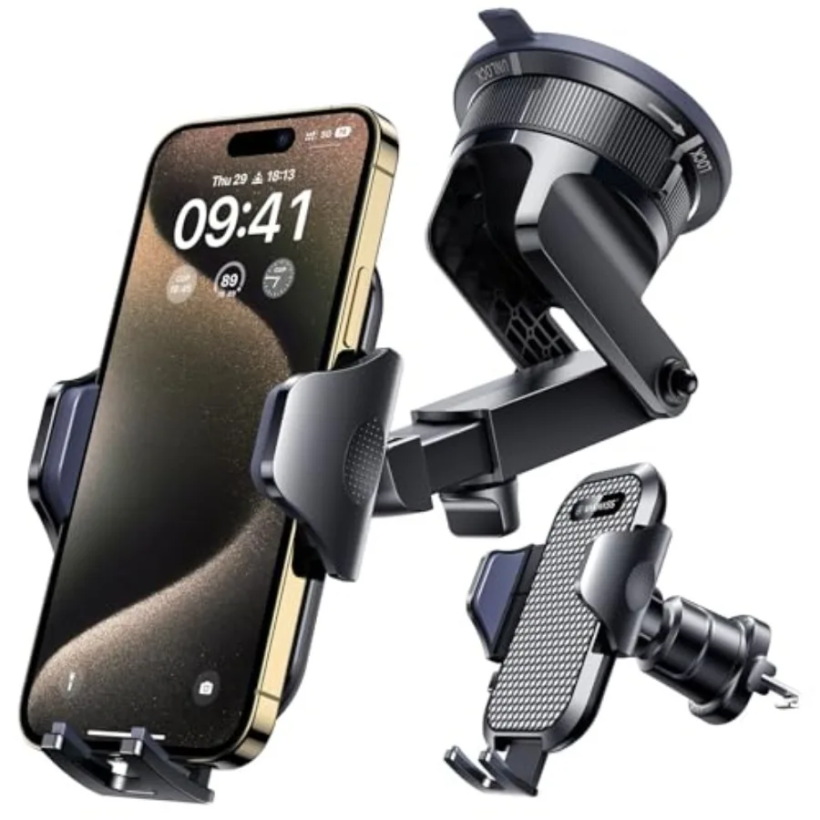 

True Military-Grade] Car Phone Holder [Upgraded Strongest SuctionandClip] Cell Phone Mount for Dashboard Windshield Vent Wall,