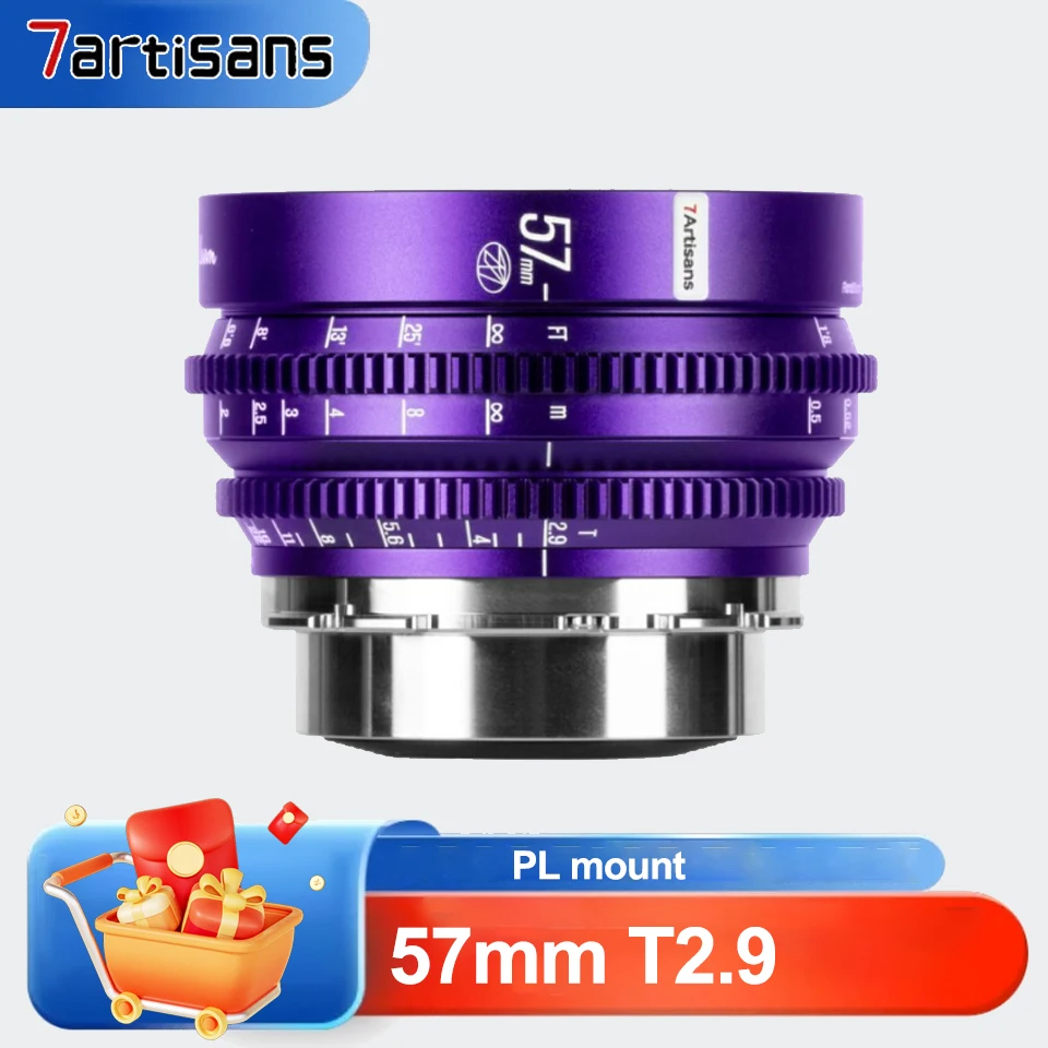 

7Artisans 57mm T2.9 Floral Bloom Art Cine Lens Wide Angle Manual Focus Prime Cine Lens compatible with PL mount