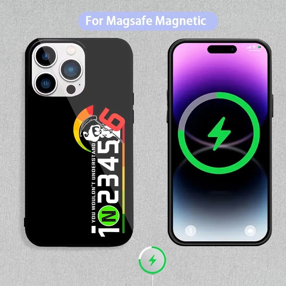 1N23456 Motorcycle Phone Case For Magnetic Inductive Charging iPhone 11 12 13 14 15 Max Pro Mini Plus Shell