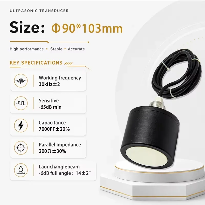 30KHz Ultrasonic Sensor - 30-metre Distance Measurement Sensor Obstacle-avoidance Transducer for Robots