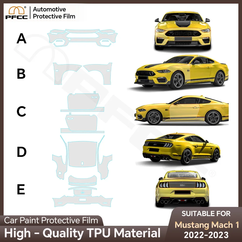PPF Pre Cut Sticker for Ford Mustang Mach 1 2022 2023 PPF Transparent Clear Kit Car Paint Protection Film Styling Body Decal