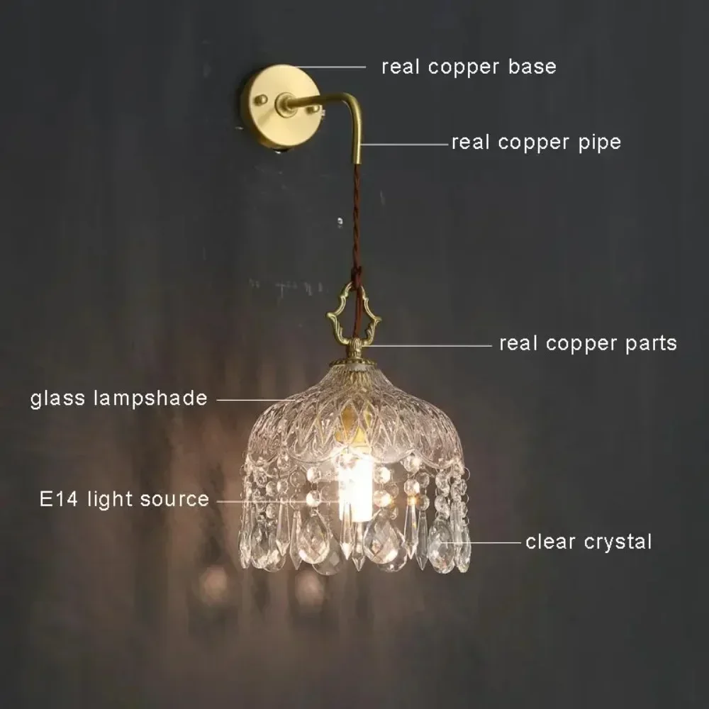 Teto de cobre led lustre nordic luxure lâmpada cristal sala estar moderna pendurado luminária quarto decoração casa lustre