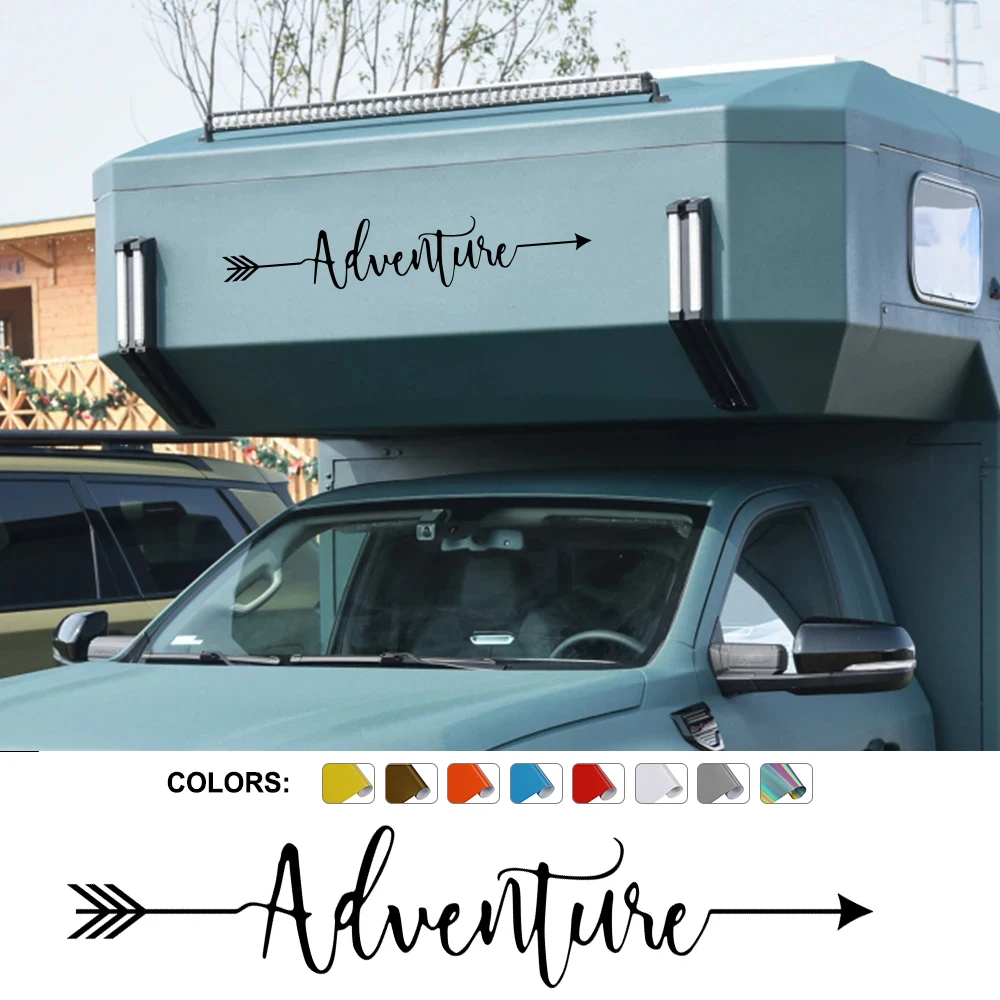ملصقات متنقلة خطوط الفينيل اكسسوارات السيارات الرسومات جبل مغامرة ديكور الشارات ل شاحنة التخييم Horsebox قافلة RV