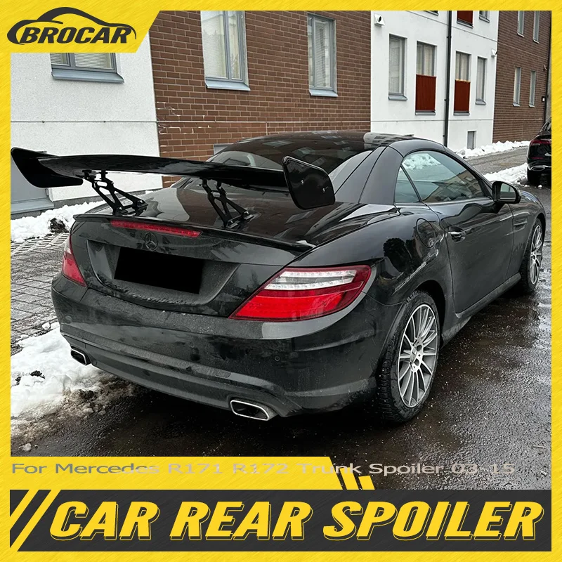 For Mercedes R171 R172 Trunk Spoiler 2003 - 2015 High Quality ABS Plastic Unpainted Gloss Black Spoiler Trunk Boot Wing Spoiler