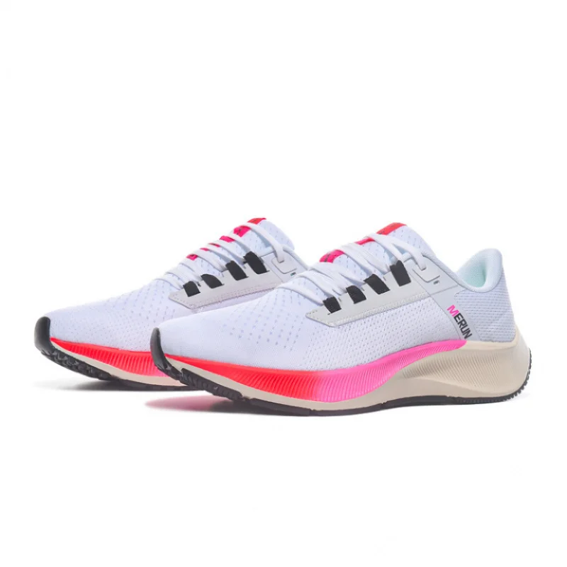 

Sports and leisure shoes, men's shoes, marathon oversized air cushioned shoes, fly woven all season rubber, wear-resistant, anti