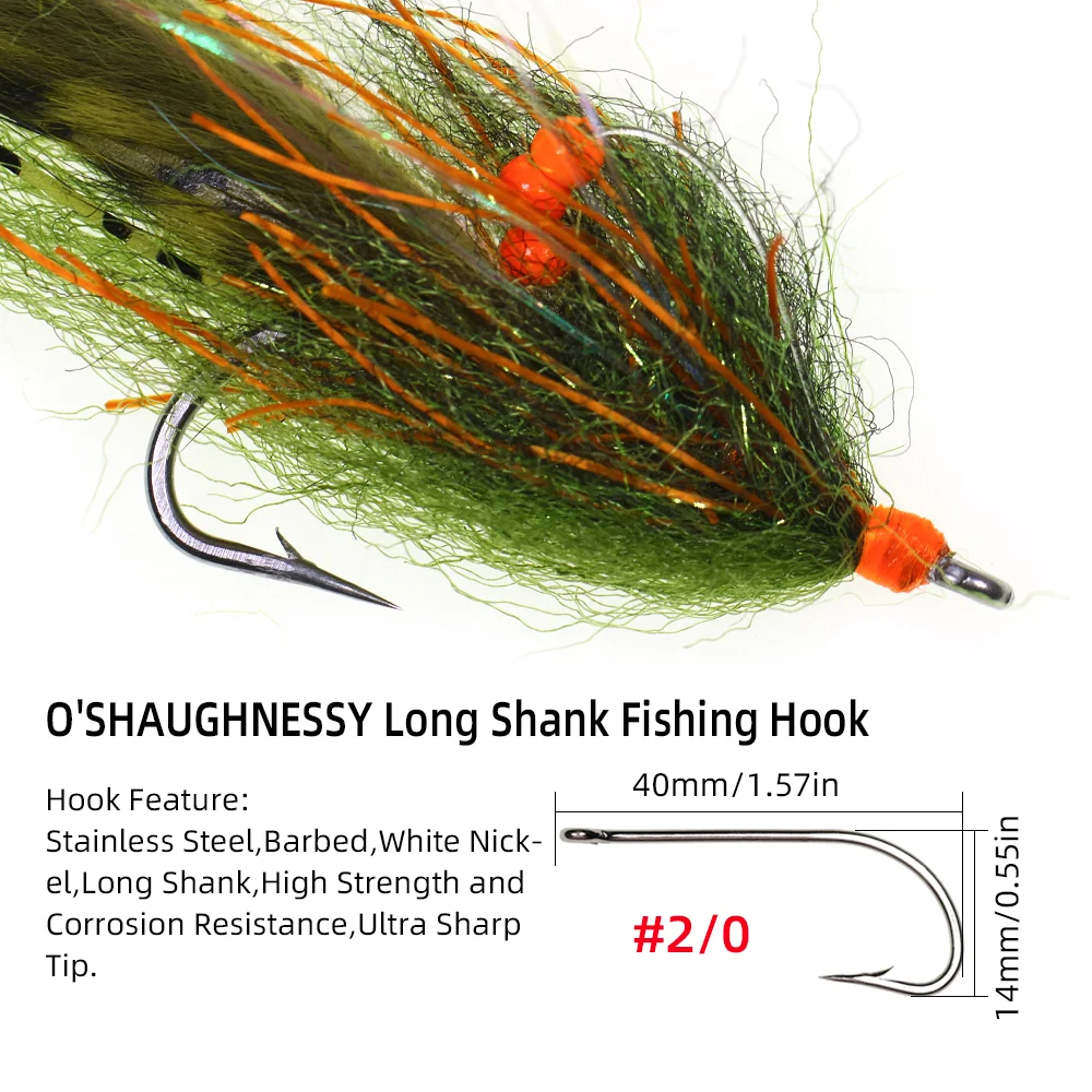 Vampfly 2 قطعة # 2/0 قماش القنب الأرنب يطير أرنب قطاع Zonker غاسل يطير الشائكة الفولاذ المقاوم للصدأ هوك باس بايك Steelhead الصيد إغراء