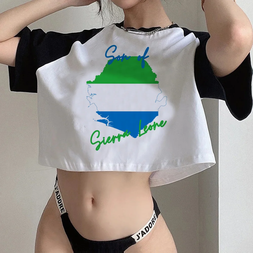 Sierra Leone trashy 90s crop top Female goth 2000s Harajuku yk2 crop top t-shirts